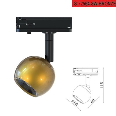 ספוט לפס צבירה איזי עגול-8W-BRONZE